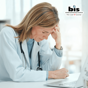Making a mistake with HIPAA unhappy doctor