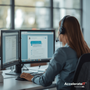 Customer Support Woman at a Computer